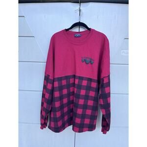 Disney Parks Epcot O Canada Mickey Buffalo Plaid Spirit Jersey XL Maple Leaf